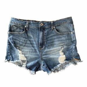 Kendall & Kylie Blue Distressed Jean Shorts